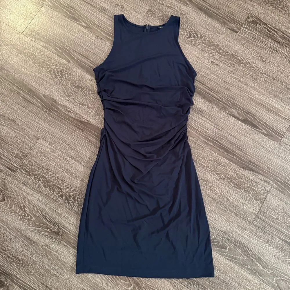 Ann Taylor Navy Sleeveless Side Cinched Dress New